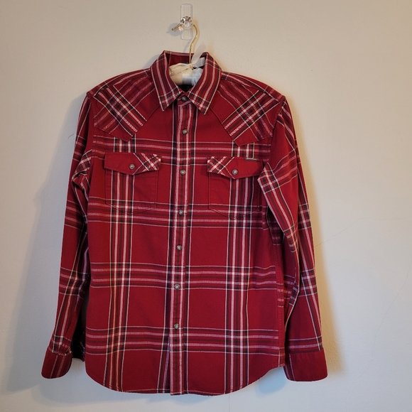 Eddie Bauer tailored 100% cotton cloth plaid fancy snap shirt size small - Picture 10 of 10